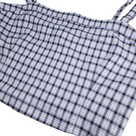 Hollister Plaid Crop Top Size L Advanced Stretch Purple & Black Checkered top - Picture 6 of 6